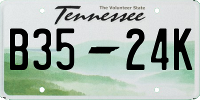 TN license plate B3524K