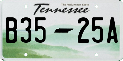 TN license plate B3525A