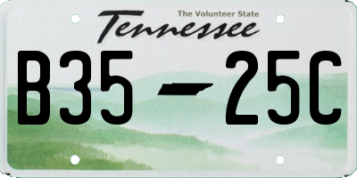TN license plate B3525C