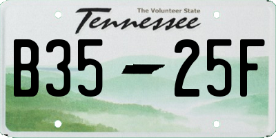 TN license plate B3525F