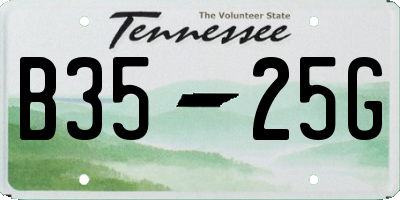 TN license plate B3525G