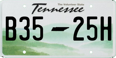 TN license plate B3525H