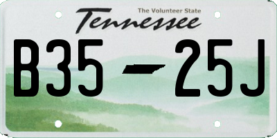 TN license plate B3525J