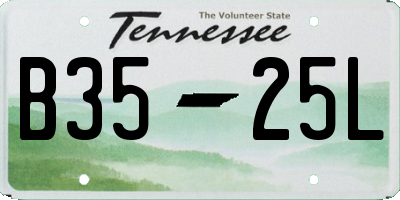 TN license plate B3525L