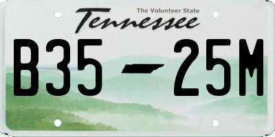 TN license plate B3525M