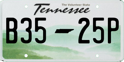 TN license plate B3525P