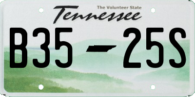 TN license plate B3525S
