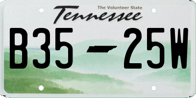 TN license plate B3525W