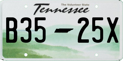 TN license plate B3525X