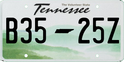 TN license plate B3525Z