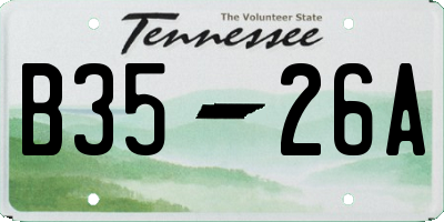TN license plate B3526A