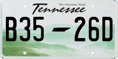 TN license plate B3526D