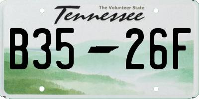 TN license plate B3526F
