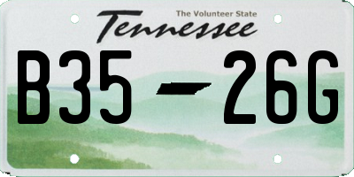 TN license plate B3526G