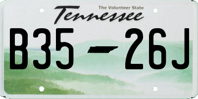 TN license plate B3526J