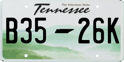 TN license plate B3526K