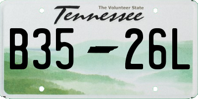 TN license plate B3526L