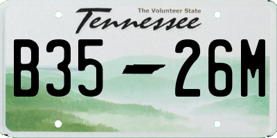 TN license plate B3526M
