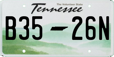TN license plate B3526N