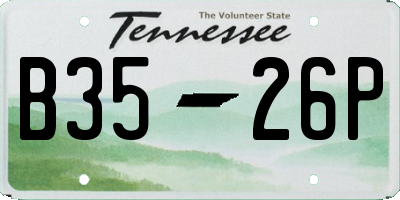 TN license plate B3526P