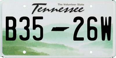 TN license plate B3526W