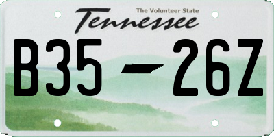 TN license plate B3526Z