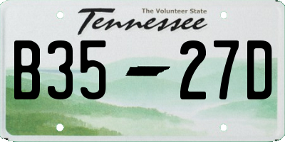 TN license plate B3527D