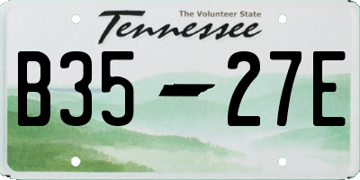 TN license plate B3527E