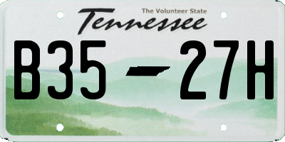 TN license plate B3527H