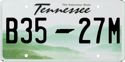 TN license plate B3527M
