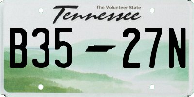 TN license plate B3527N