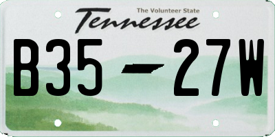 TN license plate B3527W