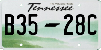 TN license plate B3528C