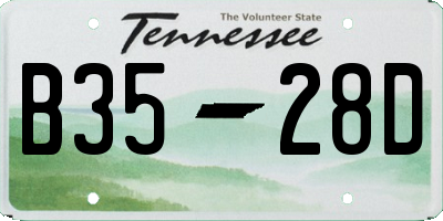 TN license plate B3528D