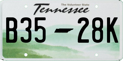 TN license plate B3528K