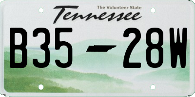 TN license plate B3528W