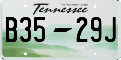 TN license plate B3529J