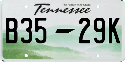 TN license plate B3529K