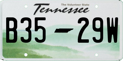 TN license plate B3529W