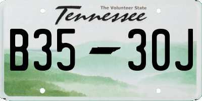TN license plate B3530J