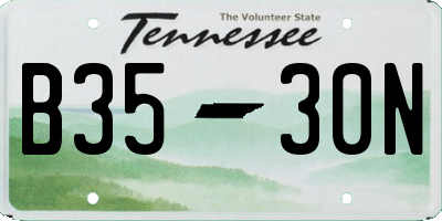 TN license plate B3530N