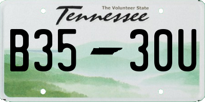 TN license plate B3530U