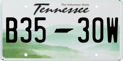 TN license plate B3530W