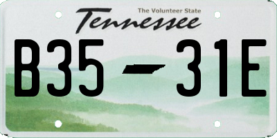 TN license plate B3531E