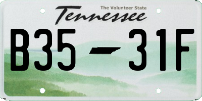 TN license plate B3531F