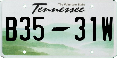 TN license plate B3531W