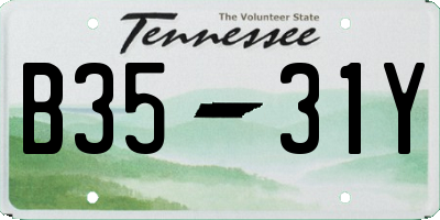 TN license plate B3531Y