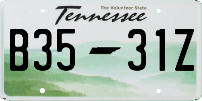 TN license plate B3531Z