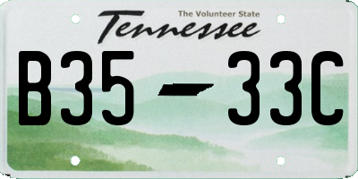 TN license plate B3533C