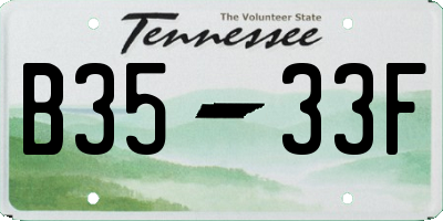 TN license plate B3533F